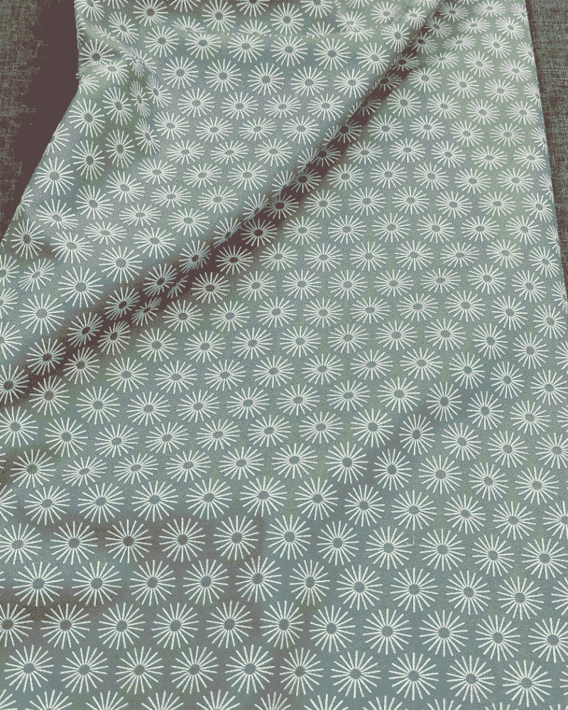 tissu soleil vert de gris