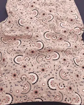 tissu jersey cercle rose poudré
