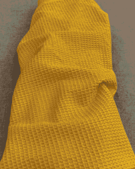 tissu nid d'abeille jaune moutarde
