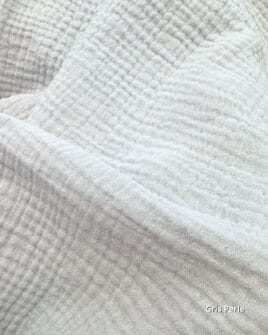 tissu double gaze gris perle