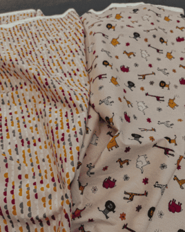 tissu coton éléphant rose