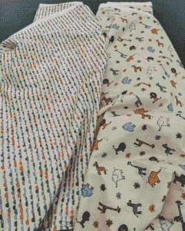 tissu coton éléphant écru