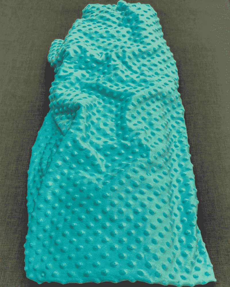 tissu minky turquoise