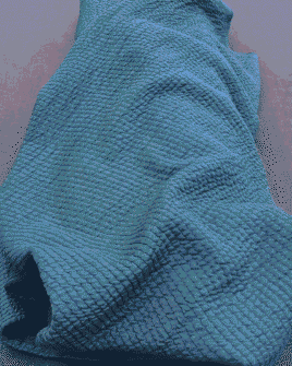 tissu jersey bubble bleu paon