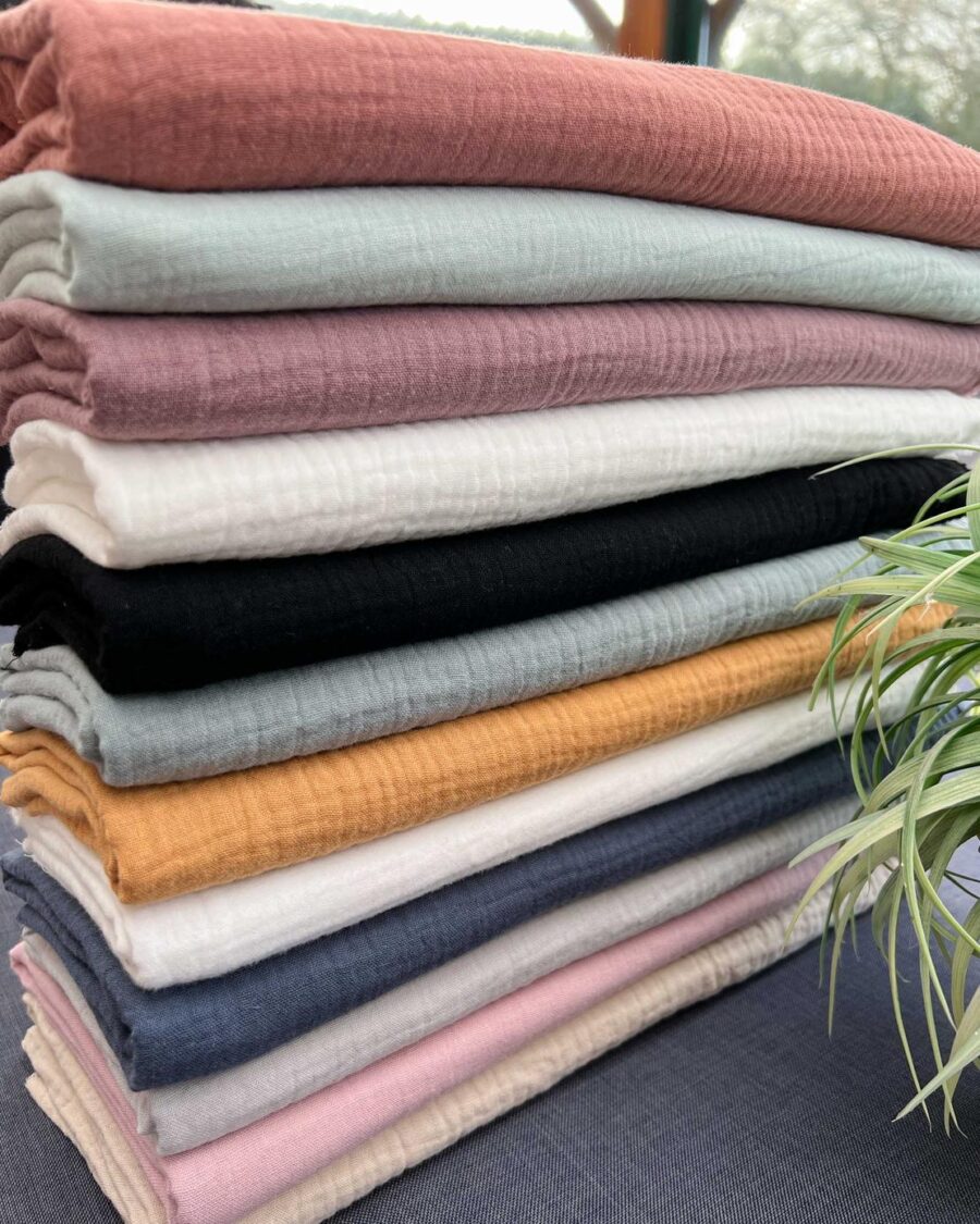 triple gaze de coton oeko-tex 12 coloris