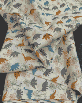 Tissu Coton Motif Dinosaure