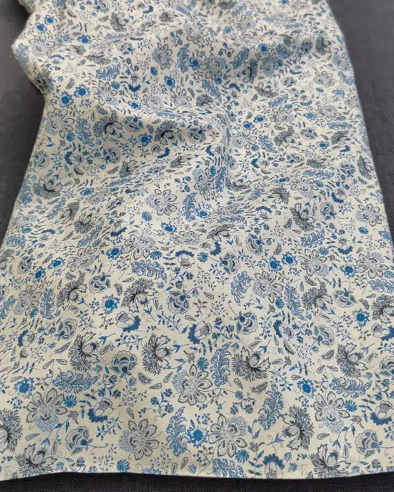 Tissu Liberty Fleur Bleu
