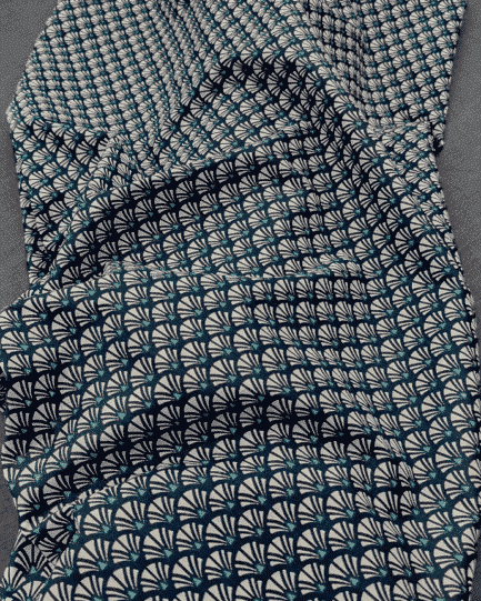 tissu coton art déco marine