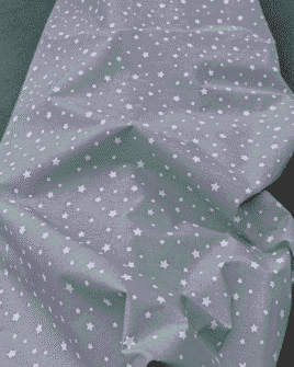 tissu coton étoile gris perle