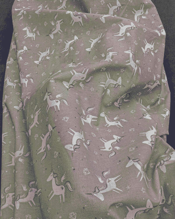 tissu coton licorne gris perle oeko-tex