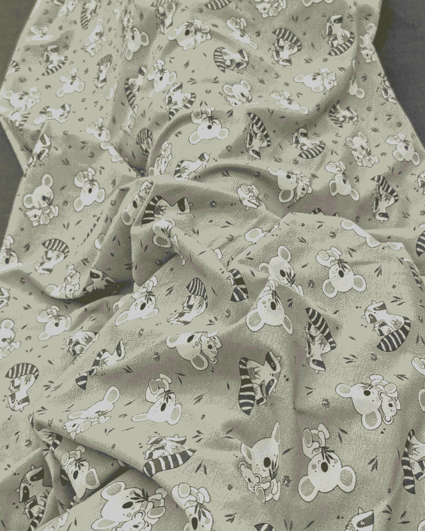 tissu jersey de coton koala ton vert romarin