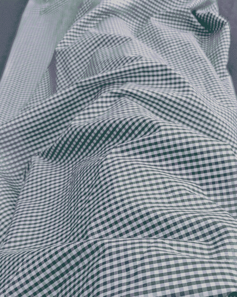 tissu vichy bleu paon petit carreau