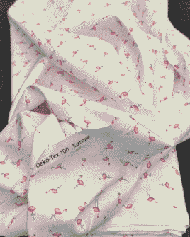 tissu coton flamant rose