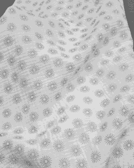 tissu double gaze imprimé soleil blanc