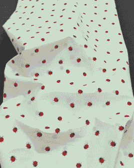 tissu coton coccinelle blanc