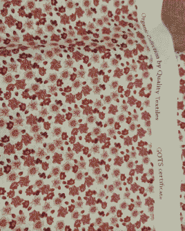 tissu coton fleuri bordeaux bio