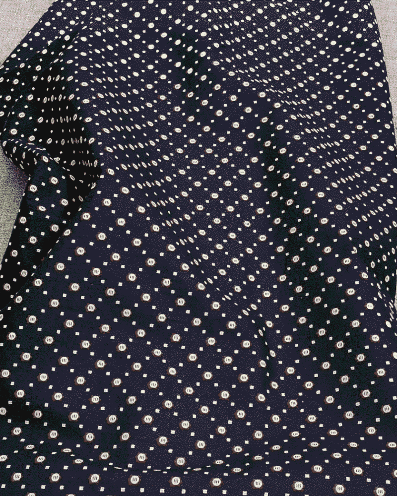tissu coton bleu marine petit motif