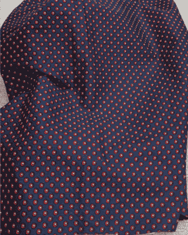 tissu coton navy bleu marine rouge