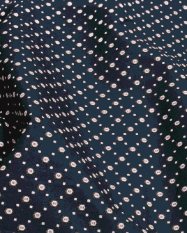 tissu coton navy motif écru bordeaux 2