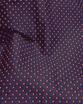 tissu coton navy motif rouge et blanc 2