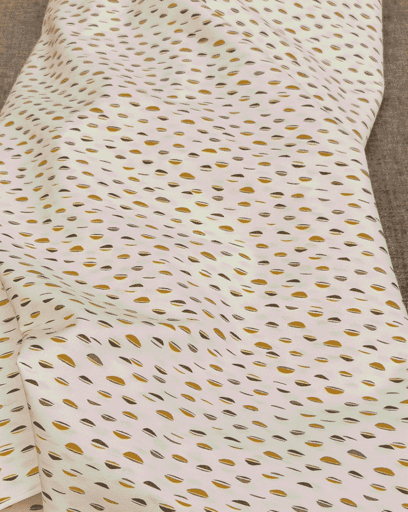 tissu coton petit motif moutarde gots