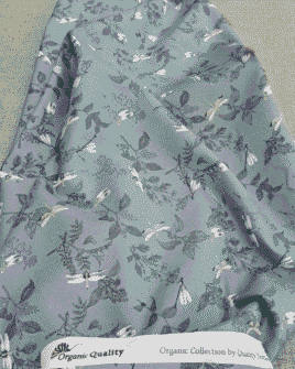 tissu libellule bleu coton bio GOTS