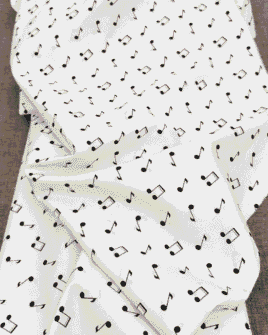 tissu note de musique coton blanc