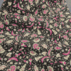 tissu coton imprimé cachemire noir fuchsia