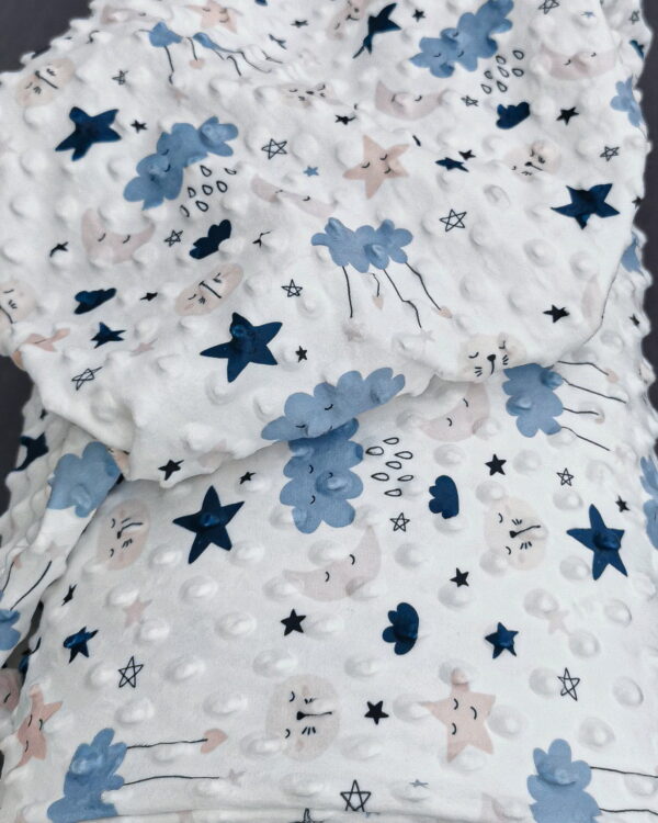 tissu minky imprimé enfant marine bleu ciel