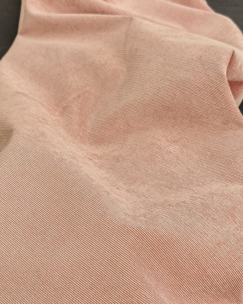 tissu velours milleraies vieux rose
