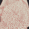 tissu coton petit motif prune corail