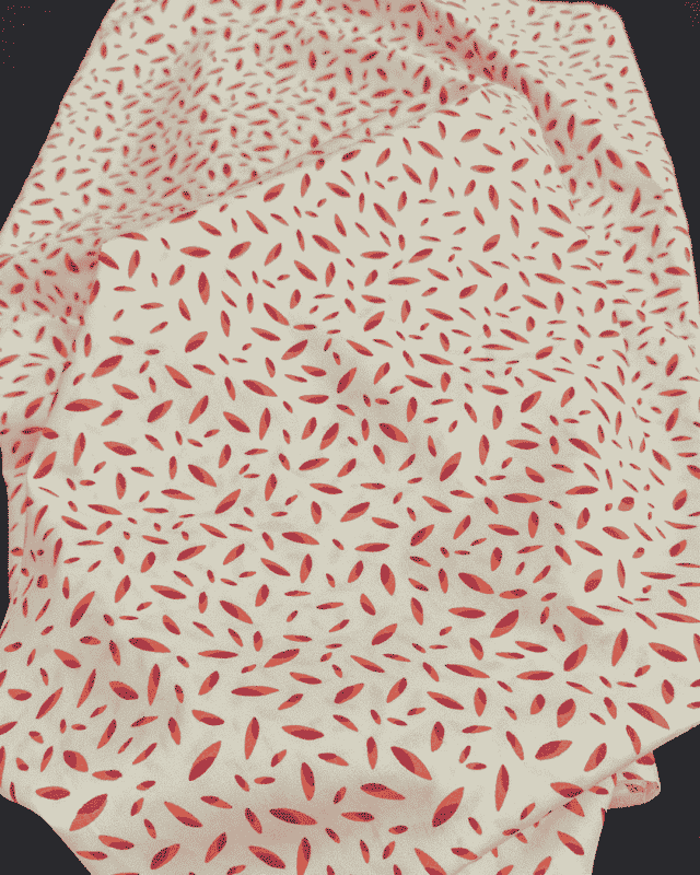 tissu coton petit motif prune corail