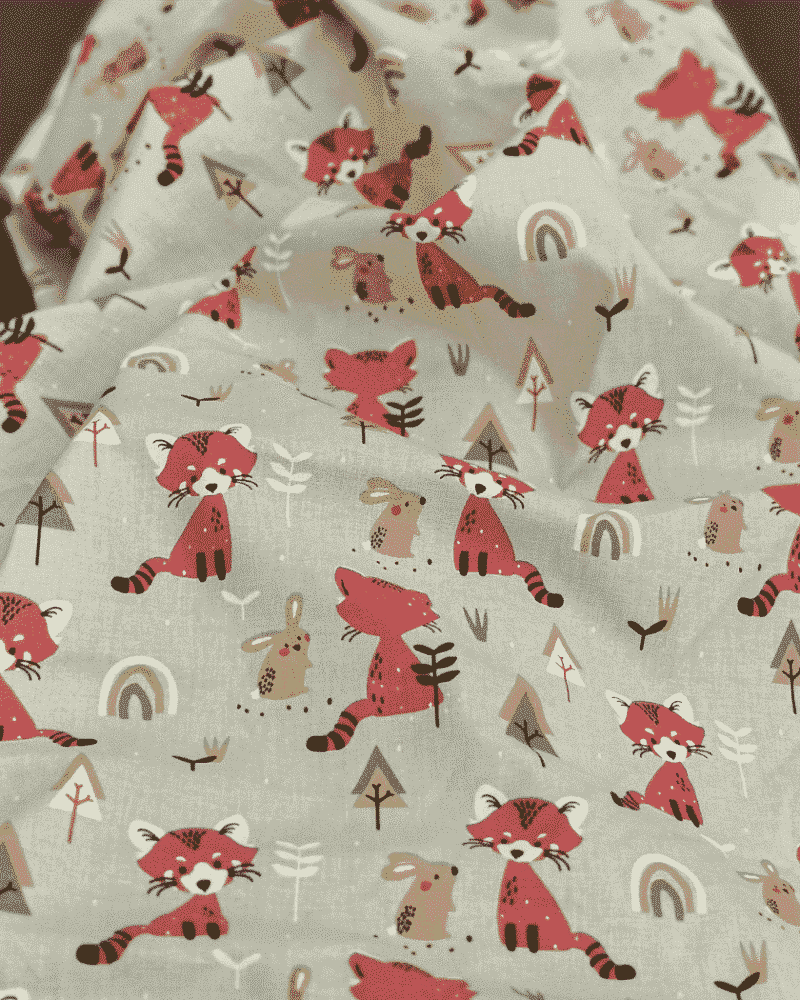 tissu coton renard ton lin