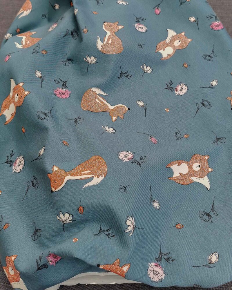 jersey métallisé renard bleu ardoise