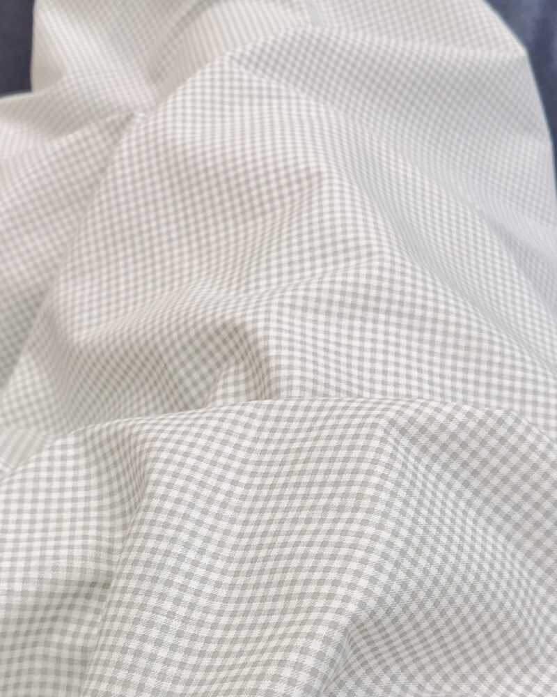 tissu vichy oeko-tex gris perle