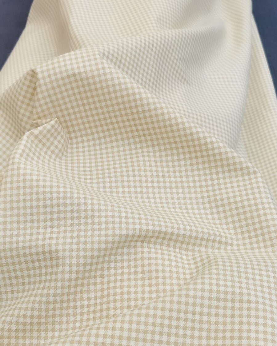 Coton Vichy Petit Carreau Sable