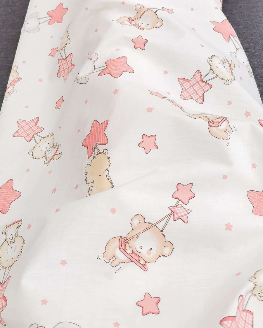 coton ourson étoile rose
