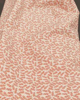tissu popeline de Coton Impression Digitale Feuille de Laurier Terracotta