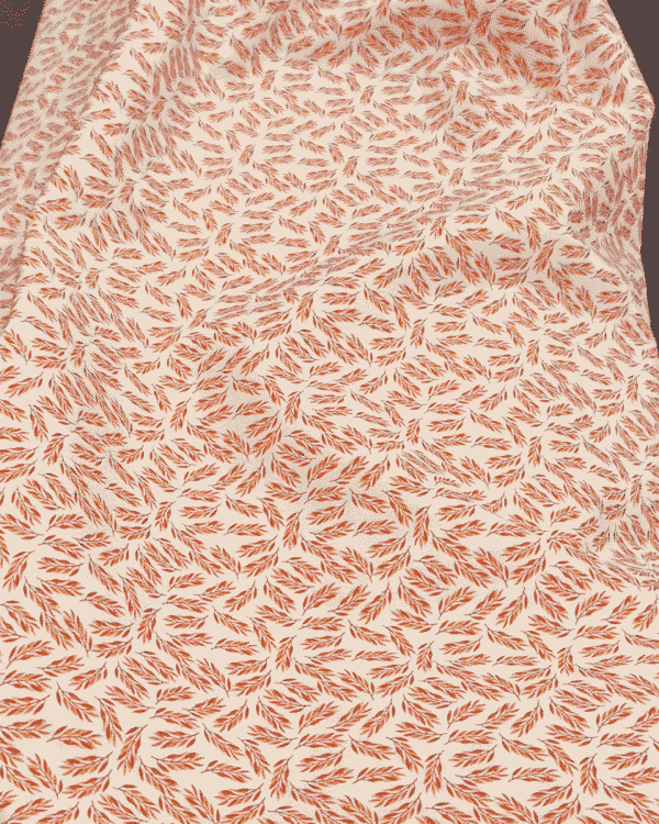 tissu popeline de Coton Impression Digitale Feuille de Laurier Terracotta