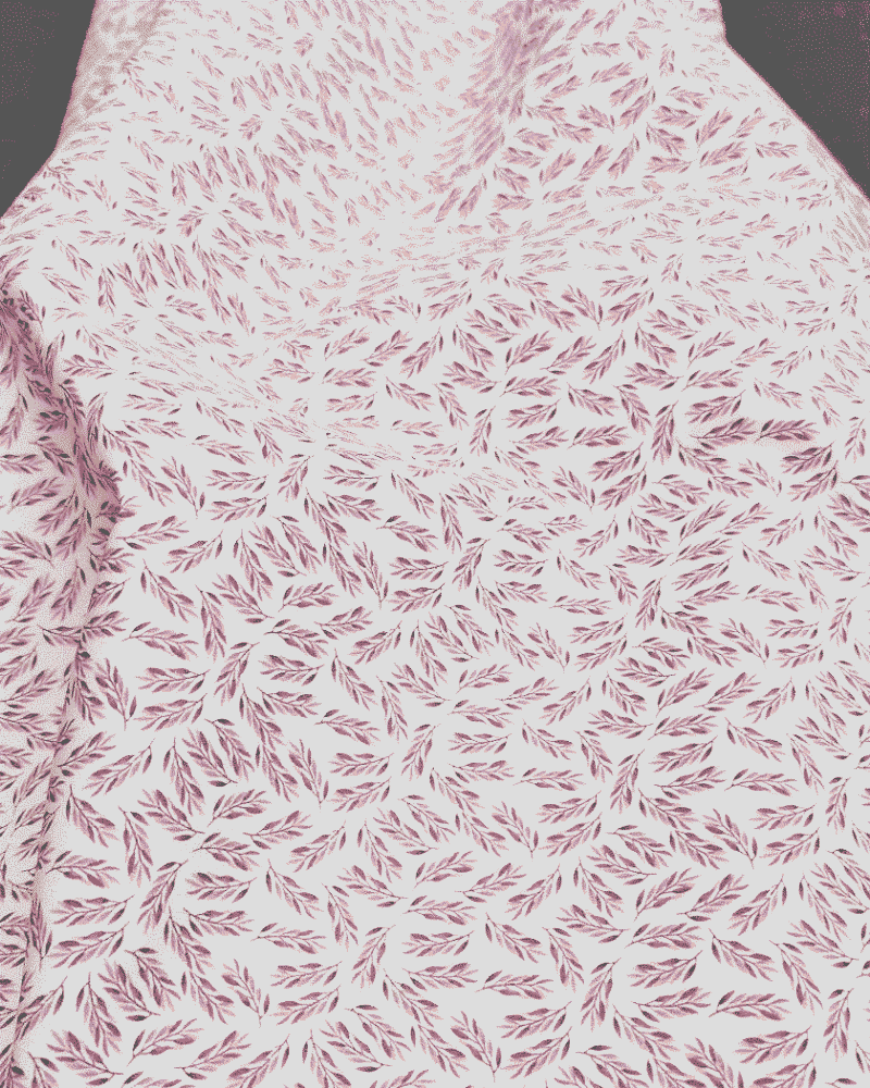 Popeline de Coton Impression Digitale Feuille de Laurier Violet