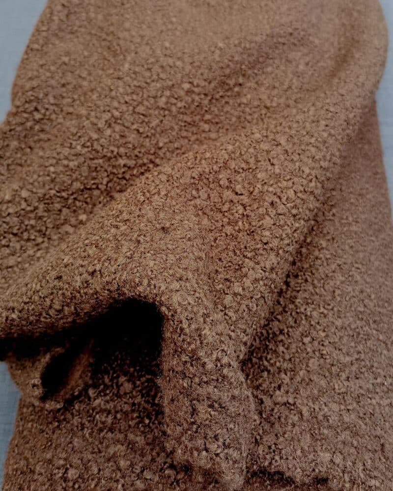 Tissu Lainage Bouclette Chocolat polyester