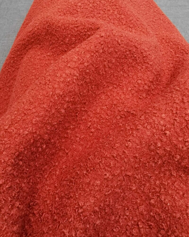 Tissu Lainage Bouclette Terracotta