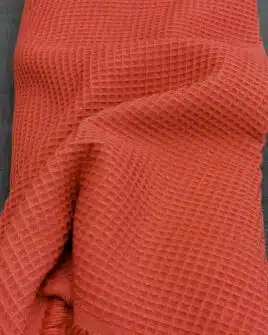 Tissu Nid d'Abeille Terracotta oeko-tex