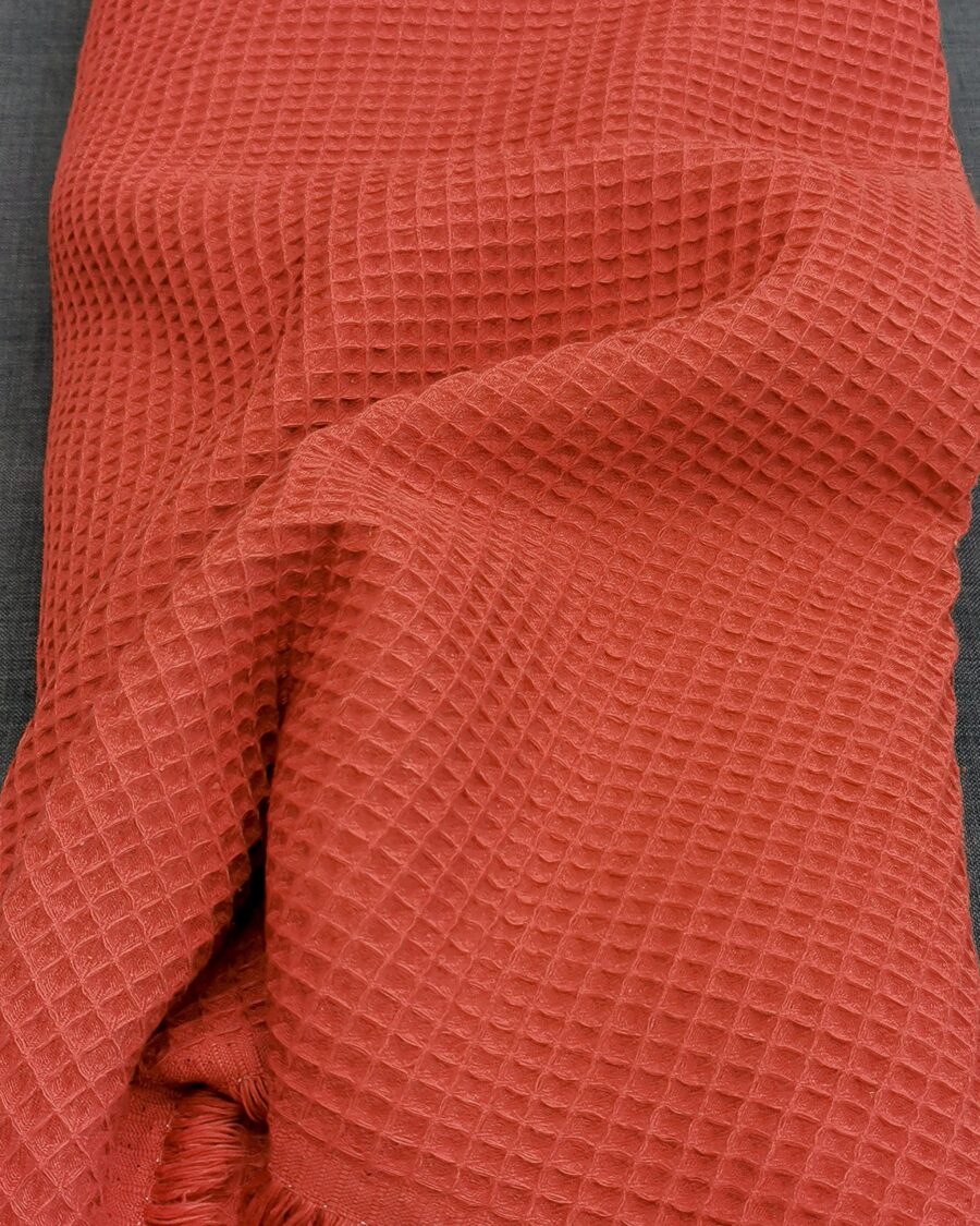 Tissu Nid d'Abeille Terracotta oeko-tex