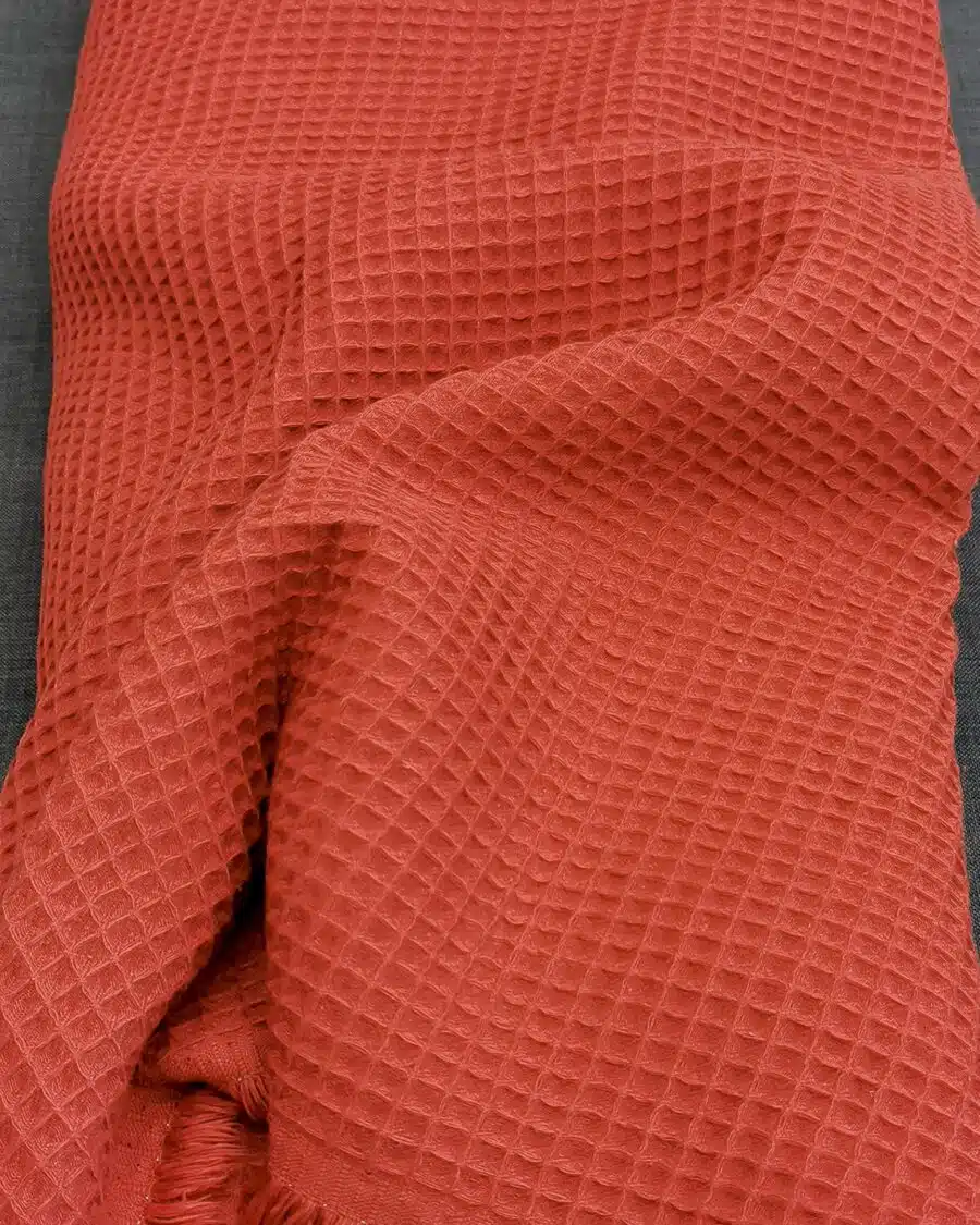 Tissu Nid d'Abeille Terracotta oeko-tex