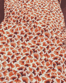 popeline de coton impression digitale feuille terracotta