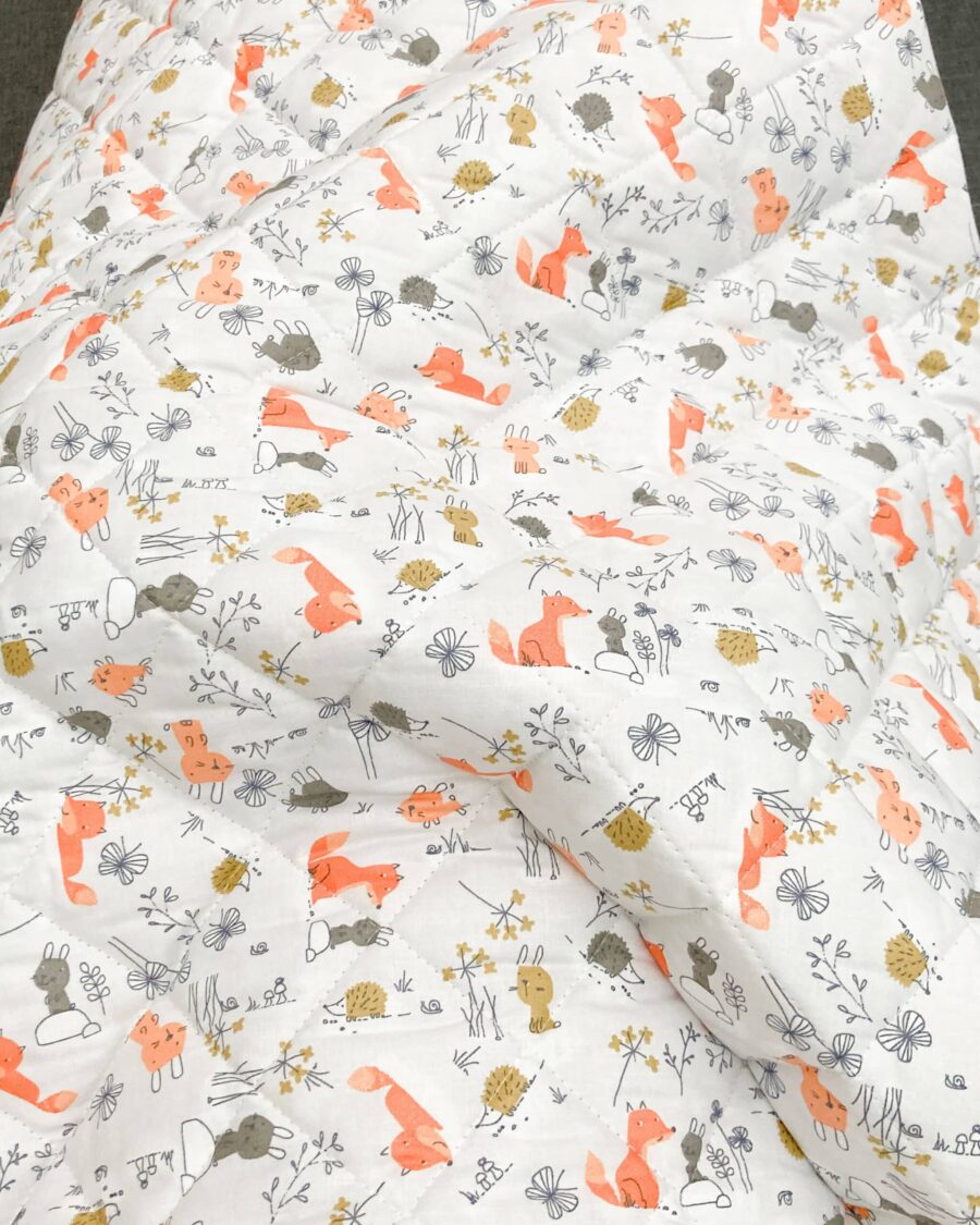 tissu lapin renard matelassé orange jaune chamois