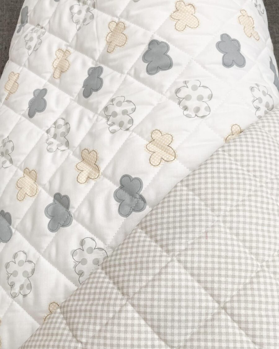 coton matelassé imprimé nuage