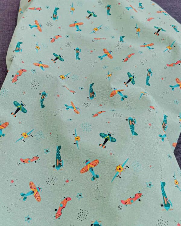 Coton Motif Avion