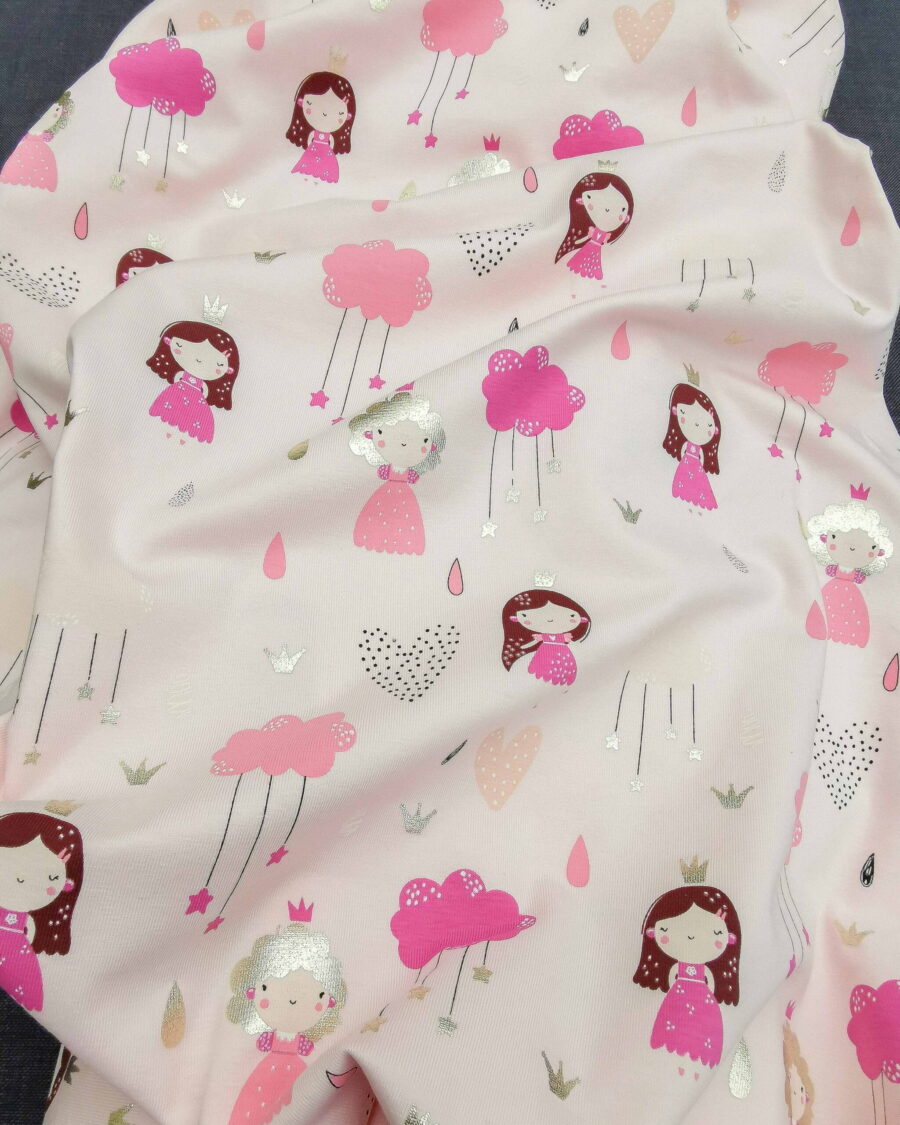 Jersey Motif Princesse Métallisé